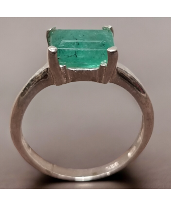 Bague Emeraude Argent 925 Taille 59