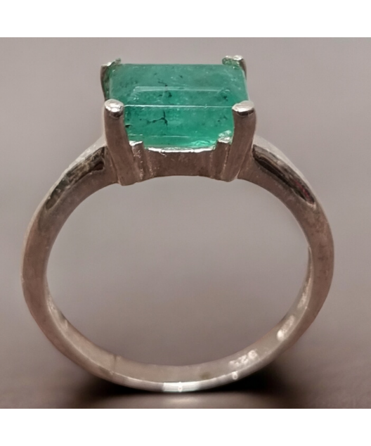Bague Emeraude Argent 925 Taille 59