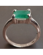 Bague Emeraude Argent 925 Taille 54