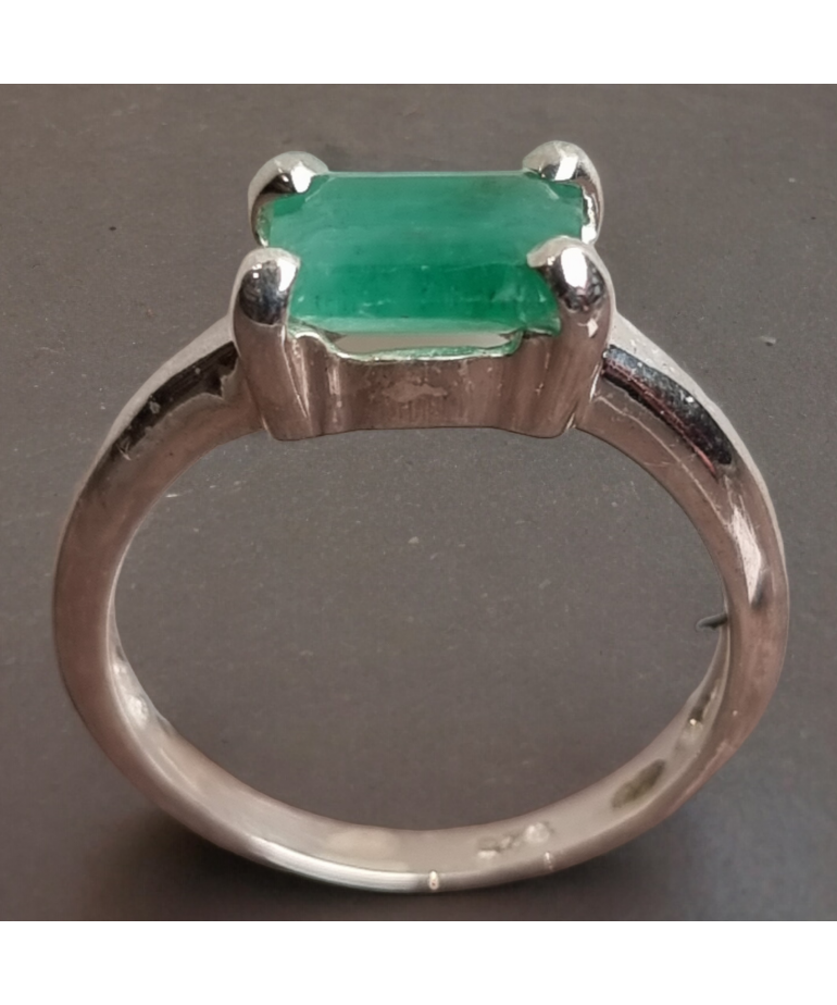 Bague Emeraude Argent 925 Taille 54