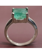 Bague Emeraude Argent 925 Taille 56