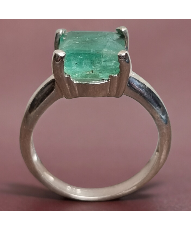 Bague Emeraude Argent 925 Taille 56