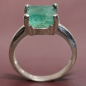 Bague Emeraude Argent 925 Taille 56