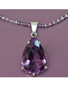 Pendentif Améthyste sur collier Améthyste facettée Argent 925