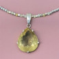 Pendentif Quartz lemon sur collier Quartz lemon facetté Argent 925