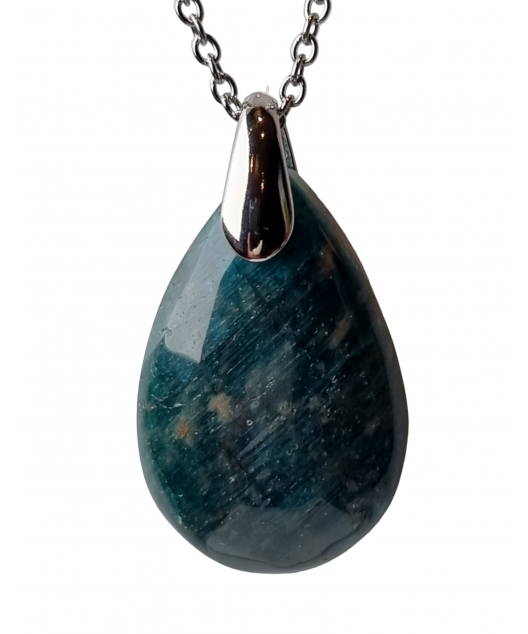 Pendentif Apatite bleue ovale