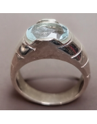 Bague Aigue marine Argent 925 Taille 53