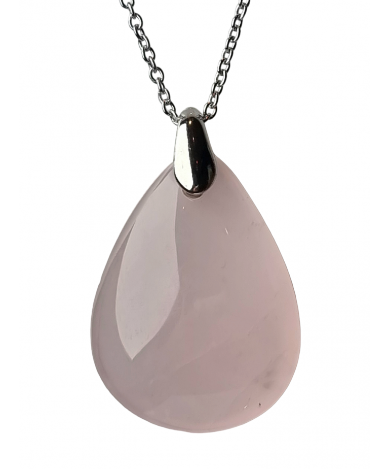 Pendentif Quartz rose ovale