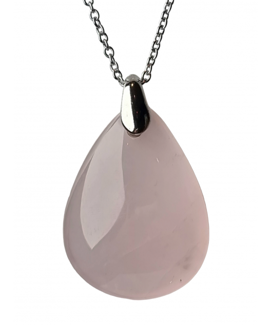 Pendentif Quartz rose ovale