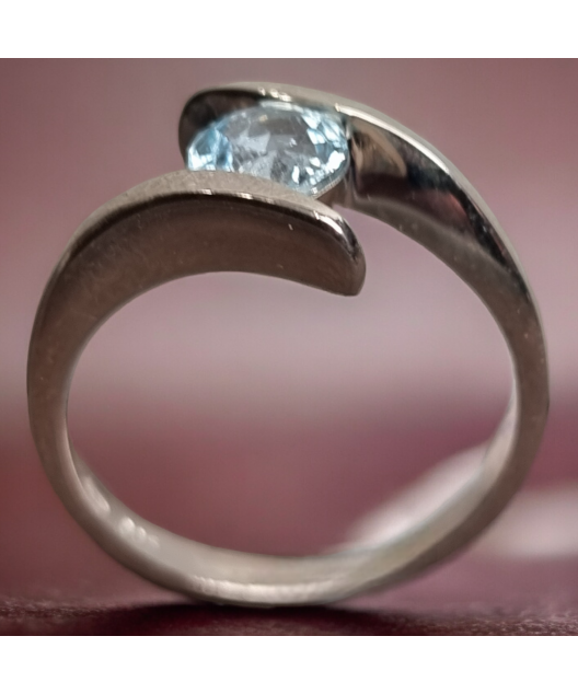 Bague Topaze bleue argent 925 Taille 61