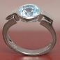 Bague Topaze bleue argent 925 Taille 53