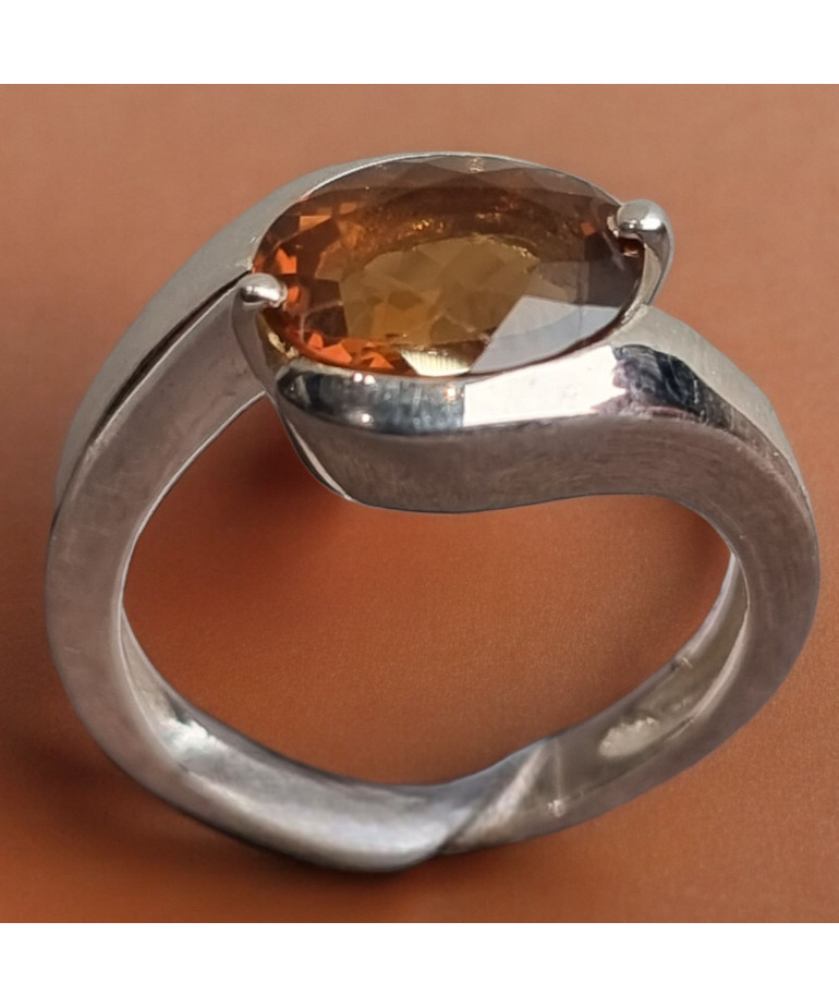 Bague Grenat Orange Argent 925 Taille 54