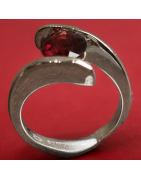 Bague Grenat Argent 925 Taille 52