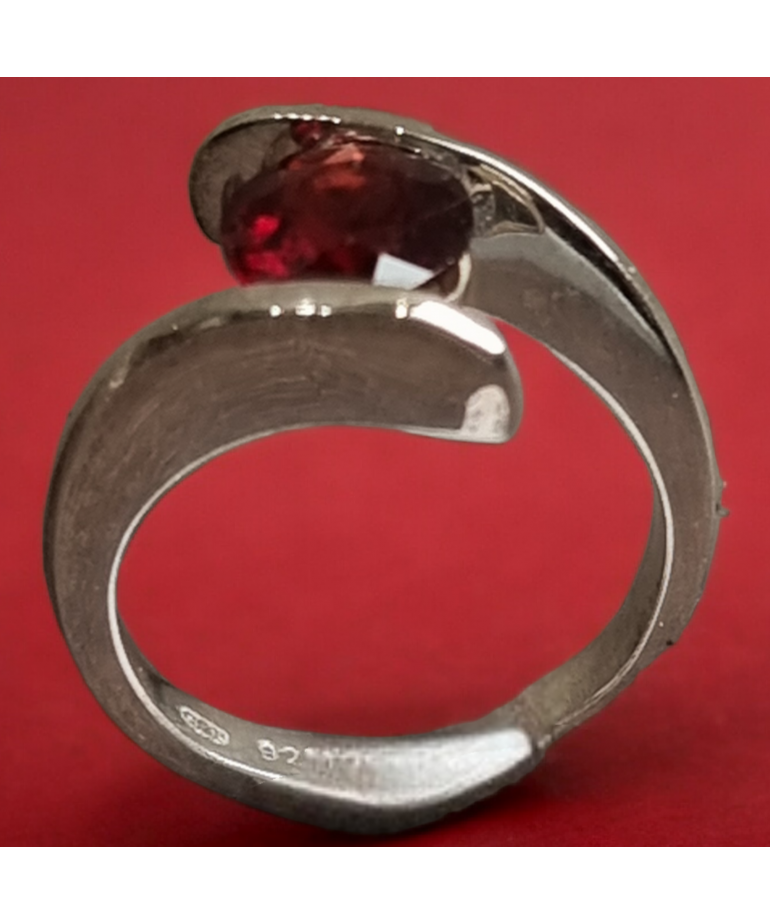 Bague Grenat Argent 925 Taille 52