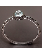 Bague Aigue marine Argent 925 Taille 56