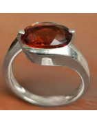 Bague Grenat Orange Argent 925 Taille 52