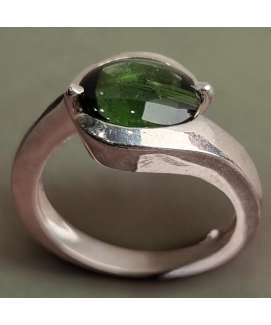 Bague Tourmaline verte Argent 925 Taille 54