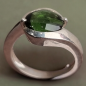 Bague Tourmaline verte Argent 925 Taille 54