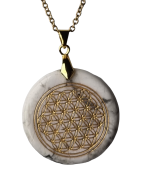 Pendentif Howlite Fleur de vie