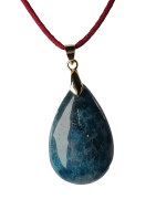 Pendentif Apatite bleue cordon réglable