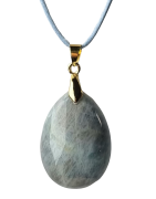 Pendentif Aigue marine cordon réglable
