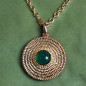 Pendentif Agate verte avec chaîne Plaqué or