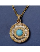 Pendentif Amazonite sur chaîne Plaqué or