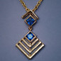 Pendentif Saphir sur chaîne Plaqué or