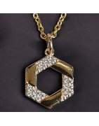 Pendentif Zirconium avec chaîne Plaqué or