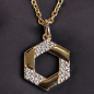 Pendentif Zirconium avec chaîne Plaqué or