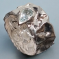 Bague Aigue marine Argent 925 martelé