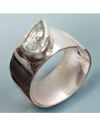 Bague Aigue marine Argent 925 Taille 54+
