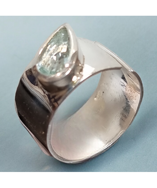 Bague Aigue marine Argent 925 Taille 54+