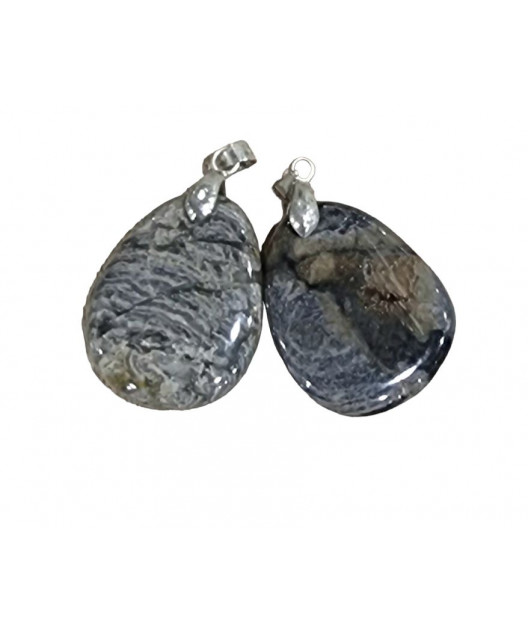 Pendentif Jaspe feuille d'argent