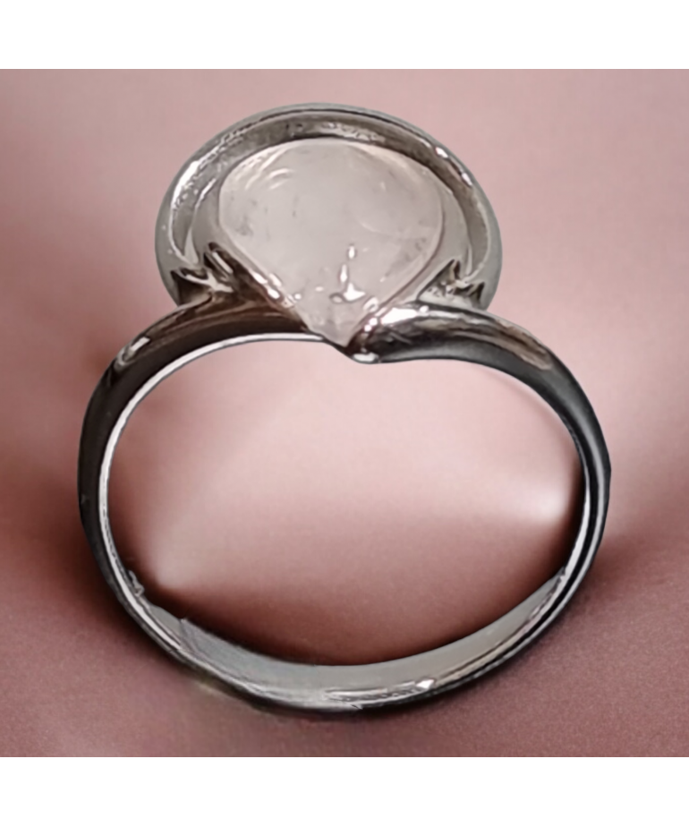 Bague Quartz rose argent 925 Taille 58