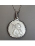 Pendentif Médaille Ange Argent 925 avec chaîne