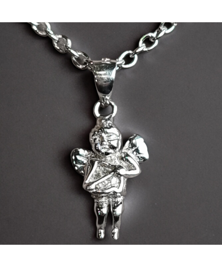 Pendentif Ange Cupidon Argent 925 avec chaîne