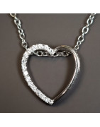 Pendentif Zirconium Cœur Argent 925 avec chaîne