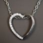 Pendentif Zirconium Cœur Argent 925 avec chaîne