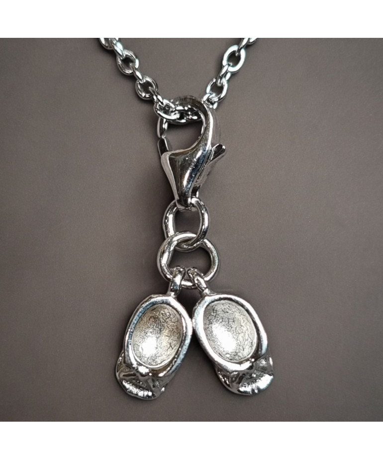 Pendentif Chaussons bébé Argent 925 avec chaîne