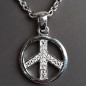 Pendentif Zirconium Peace & Love Argent 925 avec chaîne