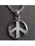 Pendentif Zirconium Peace & Love Argent 925 avec chaîne