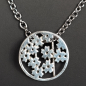 Pendentif Petites fleurs Argent 925 avec chaîne
