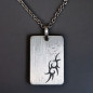 Pendentif Plaque Signe tribal Argent 925 avec chaîne