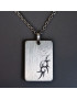 Pendentif Plaque Signe tribal Argent 925 avec chaîne