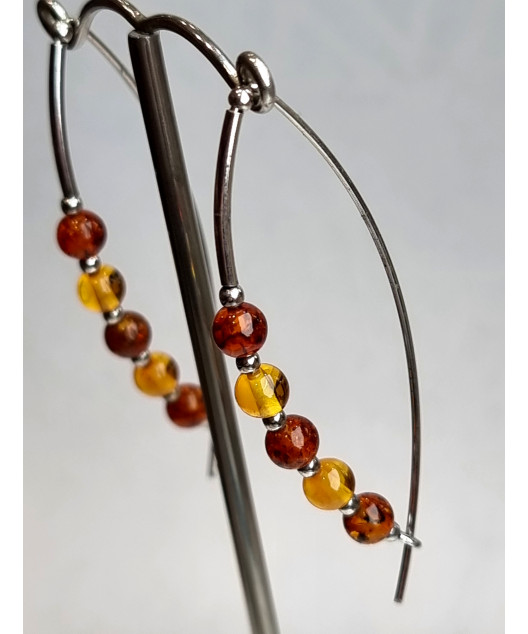Boucles baltique Argent 925 pierres rondes 5mm