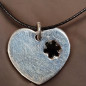 Pendentif Onyx Cœur Argent 925 avec cordon