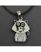 Pendentif Raton laveur Argent 925 avec cordon