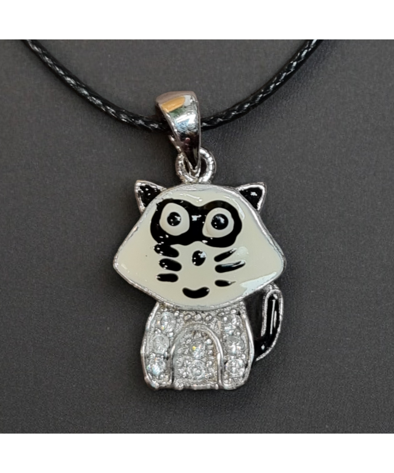 Pendentif Raton laveur Argent 925 avec cordon