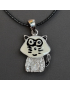 Pendentif Raton laveur Argent 925 avec cordon